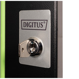 Digitus Puerta frontal de vidrio para carcasa de pared de 19" 16U serie Unique, Panel frontal negro