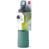Emsa N3100300, Botella de agua transparente/cian