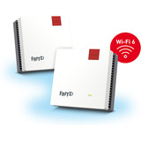 FRITZ! 20003112 Sistemas Wi-Fi Mesh (Wi-Fi en malla), Repetidor blanco/Gris, Mesh Set 20003112, Rojo, Blanco, Interno, Sistema de malla, Sistema, Doble banda (2,4 GHz / 5 GHz), Wi-Fi 6 (802.11ax)