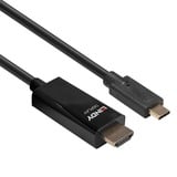 Lindy 43317 adaptador de cable de vídeo 10 m USB Tipo C HDMI tipo A (Estándar) Negro negro, 10 m, USB Tipo C, HDMI tipo A (Estándar), Macho, Macho, Derecho