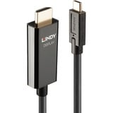 Lindy 43317 adaptador de cable de vídeo 10 m USB Tipo C HDMI tipo A (Estándar) Negro negro, 10 m, USB Tipo C, HDMI tipo A (Estándar), Macho, Macho, Derecho
