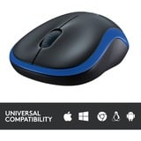 Logitech LGT-M185B Ratones, Ratón azul, Ambidextro, Óptico, RF inalámbrico, 1000 DPI, Negro, Azul, Minorista