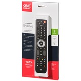 One for all Evolve 2 mando a distancia IR inalámbrico Cable, DTT, IPTV, Soporte de proyector, SAT, STB, TNT, TV, Receptor de televisión Botones negro, Cable, DTT, IPTV, Soporte de proyector, SAT, STB, TNT, TV, Receptor de televisión, IR inalámbrico, Botones, Negro