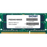 Patriot 4GB PC3-12800 módulo de memoria 1 x 4 GB DDR3 1600 MHz, Memoria RAM 4 GB, 1 x 4 GB, DDR3, 1600 MHz, 204-pin SO-DIMM