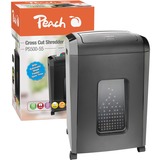 Peach PS500-55 triturador de papel Corte cruzado 60 dB 23 cm Negro, Destructora de documentos negro, Corte cruzado, 23 cm, 4 x 12 mm, 25 L, 300 hojas, 60 dB