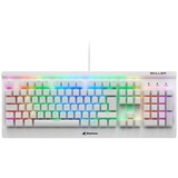 Sharkoon SKILLER SGK3 teclado USB QWERTY Inglés, Español Blanco, Teclado para gaming blanco, Completo (100%), USB, Interruptor mecánico, QWERTY, LED RGB, Blanco