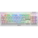 Sharkoon SKILLER SGK3 teclado USB QWERTZ Alemán Blanco, Teclado para gaming blanco, Completo (100%), USB, Interruptor mecánico, QWERTZ, LED RGB, Blanco