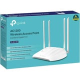 TP-Link TL-WA1201 punto de acceso inalámbrico 867 Mbit/s Blanco Energía sobre Ethernet (PoE) 2,4 GHz, 5 GHz, 867 Mbit/s, 64-bit WEP, 128-bit WEP, WPA, WPA-PSK, WPA2, WPA2-PSK, 10,100,1000 Mbit/s
