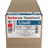 fischer Tornillo para aglomerado ClassicFast II 5,0x40 cabeza avellanada TX 