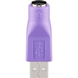 goobay 68918 cambiador de género para cable USB Type-A PS/2 Violeta, Adaptador violeta, USB Type-A, PS/2, Violeta