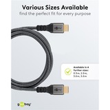 goobay Plus Cable HDMI Ultra de alta velocidad, 8K @ 60Hz gris