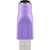 goobay USBA-M/PS2-F cambiador de género para cable Violeta, Adaptador violeta, USB A, PS2, Violeta