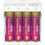 Ansmann Cargador de litio Pure Power Set 4× pilas recargables Mignon AA y módulo de carga blanco/Multi color