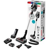 Bosch Serie 8 BCS812KA2 aspiradora de pie y escoba eléctrica Sin bolsa 0,4 L Negro, Plata, Aspirador vertical plateado/Negro, Sin bolsa, Negro, Plata, 0,4 L, Secar, Filtrado, 76 dB