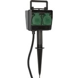 Brennenstuhl 1154450 toma de corriente Negro, Regleta negro, Negro, IP44, 16 A