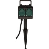 Brennenstuhl 1154450 toma de corriente Negro, Regleta negro, Negro, IP44, 16 A