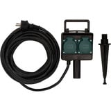 Brennenstuhl 1154450 toma de corriente Negro, Regleta negro, Negro, IP44, 16 A