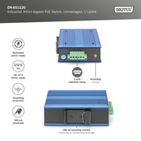Digitus Switch industrial Gigabit PoE de 4 puertos, no gestionado, Interruptor/Conmutador 