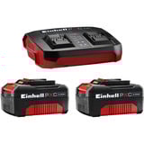 EINHELL 2x 4,0Ah y Kit Twincharger, Conjunto negro/Rojo