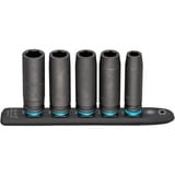 Hazet SmartRail 1/2" juego de puntas para atornillador de impacto y máquina, hexagonal, 5 piezas, Llave de tubo negro