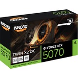 INNO3D I3D 12GB D7 RTX 5070 TWIN X2 OC, Tarjeta gráfica negro