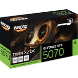 INNO3D I3D 12GB D7 RTX 5070 TWIN X2 OC, Tarjeta gráfica negro