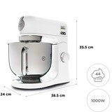Kenwood kMix robot de cocina 1000 W 5 L Blanco blanco, 5 L, Blanco, Giratorio, Batir, Amasar, Mezcla, 2 m, Acero inoxidable