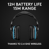 Logitech G935 Auriculares Diadema Conector de 3,5 mm MicroUSB Negro, Azul, Auriculares para gaming negro, Auriculares, Diadema, Juego, Negro, Azul, Binaural, Unidad de control externa