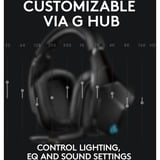 Logitech G935 Auriculares Diadema Conector de 3,5 mm MicroUSB Negro, Azul, Auriculares para gaming negro, Auriculares, Diadema, Juego, Negro, Azul, Binaural, Unidad de control externa