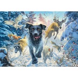 Schmidt Spiele Mark Fredrickson: Amor por los perros - labrador negro en la nieve, Puzzle 
