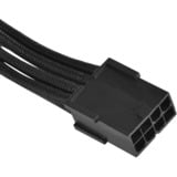 SilverStone 0.25m, 8p/PCI-E 8pin(6+2) 0,25 m, Cable alargador negro, 8p/PCI-E 8pin(6+2), 0,25 m, PCI-E (6+2 pin), Macho, Macho, Derecho, Derecho