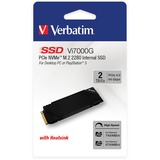 Verbatim Vi7000G 2 TB M.2 PCI Express 4.0 NVMe, Unidad de estado sólido negro, 2 TB, M.2, 7000 MB/s