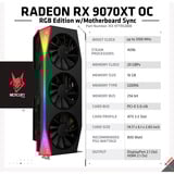 XFX Radeon RX 9070 XT OC Mercury RGB, Tarjeta gráfica negro