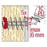 fischer Taco para aislamiento FID II Plus 80mm, Pasador blanco