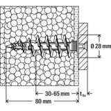 fischer Taco para aislamiento FID II Plus 80mm, Pasador blanco