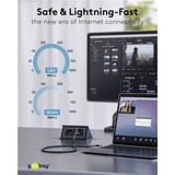 goobay Cable Ethernet USB-C 3.2 Gen2 conector > conector RJ-45, Adaptador de red negro/Plateado