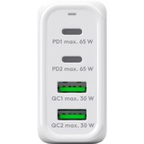 goobay Cargador rápido multipuerto USB-C, PD, GaN, 68 vatios blanco