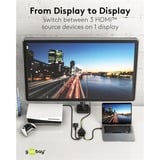 goobay Conmutador HDMI 3 a 1 (4K @ 30Hz) negro