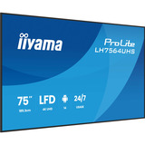iiyama LH7564UHS-B1AG pantalla de señalización Pantalla plana para señalización digital 190,5 cm (75") Wifi 500 cd / m² 4K Ultra HD Negro Procesador incorporado Android 24/7, Pantalla de gran formato negro (mate), Pantalla plana para señalización digital, 190,5 cm (75"), 3840 x 2160 Pixeles, Wifi, 24/7