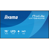 iiyama LH7564UHS-B1AG pantalla de señalización Pantalla plana para señalización digital 190,5 cm (75") Wifi 500 cd / m² 4K Ultra HD Negro Procesador incorporado Android 24/7, Pantalla de gran formato negro (mate), Pantalla plana para señalización digital, 190,5 cm (75"), 3840 x 2160 Pixeles, Wifi, 24/7