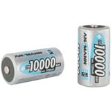 Ansmann 10000 mAh - Mono / D / HR20 Níquel-metal hidruro (NiMH), Batería plateado, D, Níquel-metal hidruro (NiMH), 1,2 V, 10000 mAh, 33 x 61.5