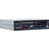 Chieftec CRD-901H lector de tarjeta Interno Negro, Gris, Lector de tarjetas negro, CF, Memoria extraíble, MicroSD (TransFlash), SD, xD, Negro, Gris, 3.5", 5000 Mbit/s, Metal, Plástico, 101 mm