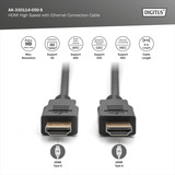 Digitus Cable de conexión HDMI de alta velocidad, con Ethernet, Full HD 1080i/p negro