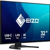 EIZO FlexScan EV3240X-BK pantalla para PC 80 cm (31.5") 3840 x 2160 Pixeles 4K Ultra HD LED Negro, Monitor LED negro, 80 cm (31.5"), 3840 x 2160 Pixeles, 4K Ultra HD, LED, 5 ms, Negro