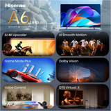 Hisense 65A6S, Televisor LED negro/Gris oscuro