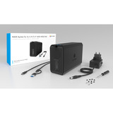 ICY BOX 61191, Carcasa RAID negro