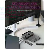 ICY BOX IB-DK4071M-CU31 USB 3.2 Gen 2 (3.1 Gen 1) Type-C Negro, Estación de acoplamiento SSD, SATA, M.2, USB 3.2 Gen 2 (3.1 Gen 1) Type-C, Negro, 10 Gbit/s