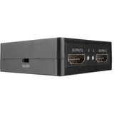 Lindy 38358 divisor de video HDMI 2x HDMI, Splitter HDMI negro, HDMI, 2x HDMI, 3840 x 2160 Pixeles, Negro, Metal, 60,5 mm