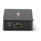 Lindy 38358 divisor de video HDMI 2x HDMI, Splitter HDMI negro, HDMI, 2x HDMI, 3840 x 2160 Pixeles, Negro, Metal, 60,5 mm