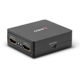 Lindy 38358 divisor de video HDMI 2x HDMI, Splitter HDMI negro, HDMI, 2x HDMI, 3840 x 2160 Pixeles, Negro, Metal, 60,5 mm